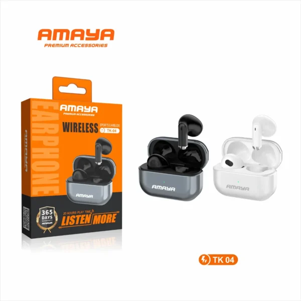 Amaya TK04 – Heavy Bass Earbuds with Zinc Alloy Housing & 24H Battery