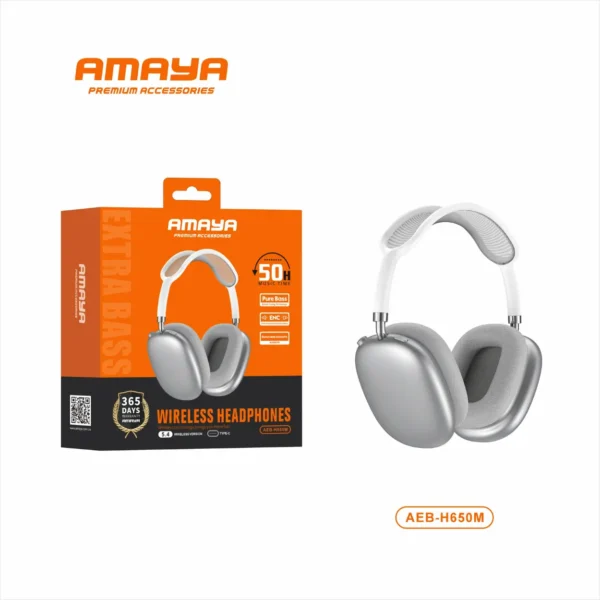 Amaya AEB-H650M – Lightweight 50H Headphones with Detachable Magnetic Ear Caps