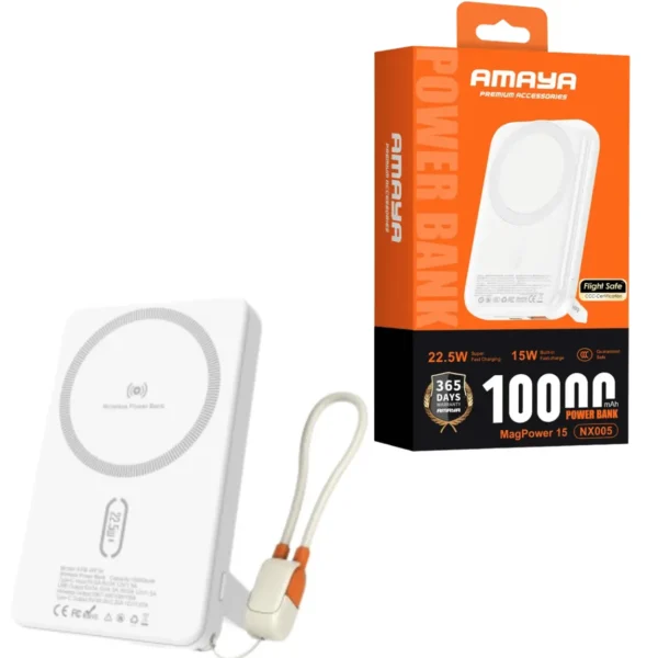 Amaya NX005 10000mAh Power Bank Review – 22.5W Wireless Fast Charging & C2C Cable