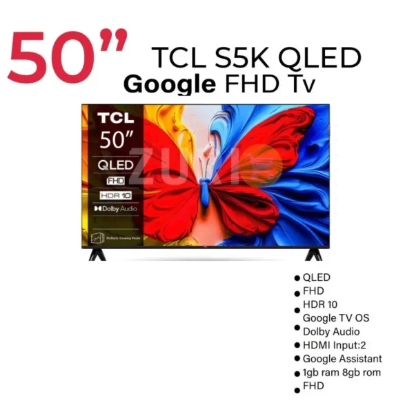 TCL 50S5K – Powerful 50-Inch QLED TV with Full HD, Google TV & Dolby Audio
