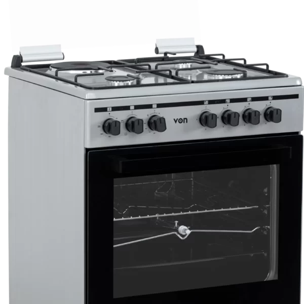 VON VCF653141NSY Cooker – Powerful 4 Burner Freestanding Cooker with 3 Gas, 1 Electric & Electric Oven