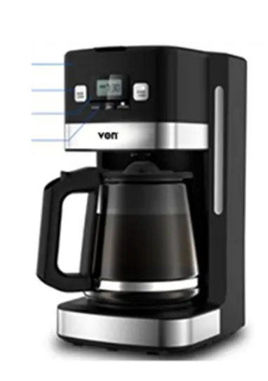 VON VCMD-901DK Drip Coffee Maker – Powerful 1500W, Digital Control Panel & 1.8L Capacity