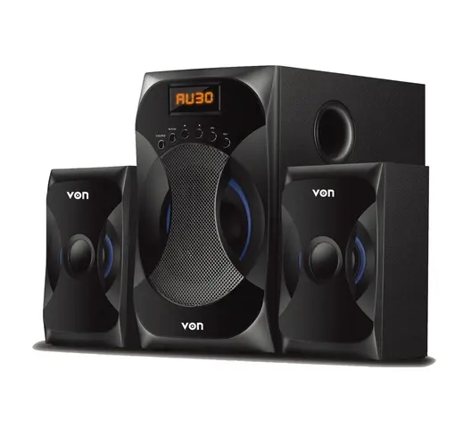 VON VES0602FS Subwoofer – Powerful 60W RMS 2.1CH Sound System with Bluetooth, Bass Extreme & USB Playback