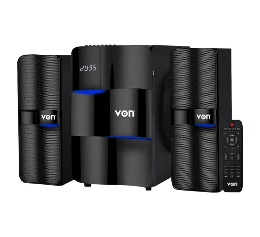 VON VES1462ES Subwoofer – Powerful 146W RMS 2.1CH Sound System with Bluetooth, Bass Extreme & USB Playback