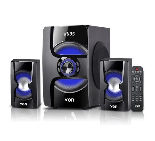 VON VSW0962BEK Subwoofer – Powerful 96W RMS 2.1CH Sound System with Bluetooth, Bass Extreme & FM Radio