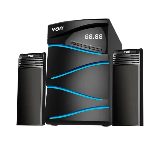 VON VES1002FS Subwoofer – Powerful 100W RMS 2.1CH Sound System with Bluetooth, Bass Extreme & USB Playback