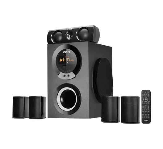 VON VES3505ES Subwoofer – Powerful 350W RMS 5.1CH Surround Sound System with Bluetooth & Bass Extreme