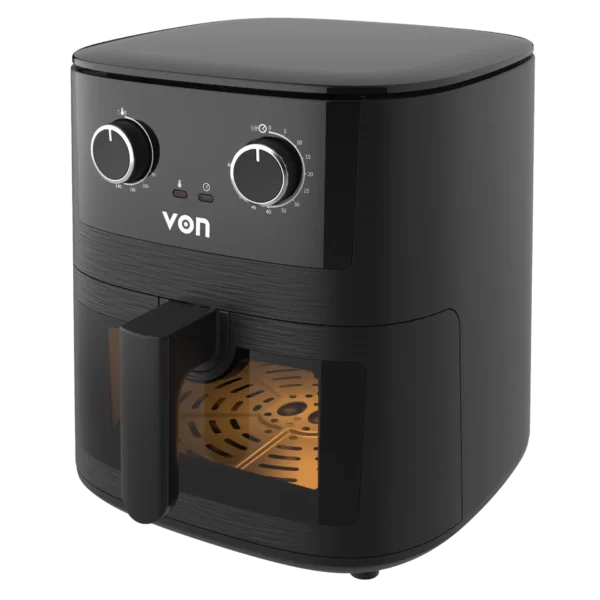 VON VAF065MCK Manual Air Fryer – Powerful 1650W, 6.5L Capacity, Window View & Oil-Free Cooking