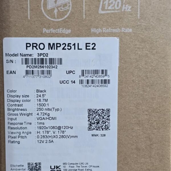 MSI MONITOR PRO MP251L-E2
