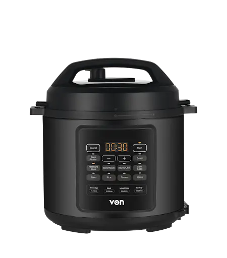 VON VPC613XMK Pressure Cooker – Powerful 1000W, 6L Capacity, 8 Preset Menus & 9 Safety Guards