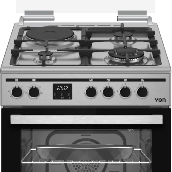 Von VCF663175FSX Freestanding Cooker – Powerful 3 Gas + 1 Electric, Fan-Assisted Oven & 7 Functions